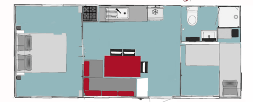 Rood – Stacaravan PMR voor 4 personen